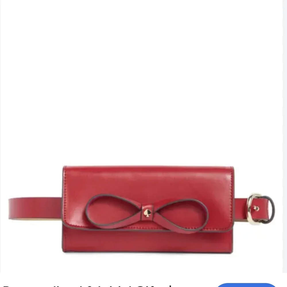 Kate Spade New York Leather Bow Belt Bag Color Red L/XL in BOX